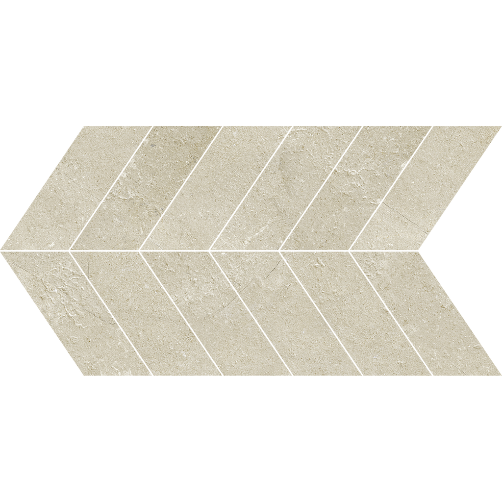 Beige Chevron Microtec Textured Mosaic