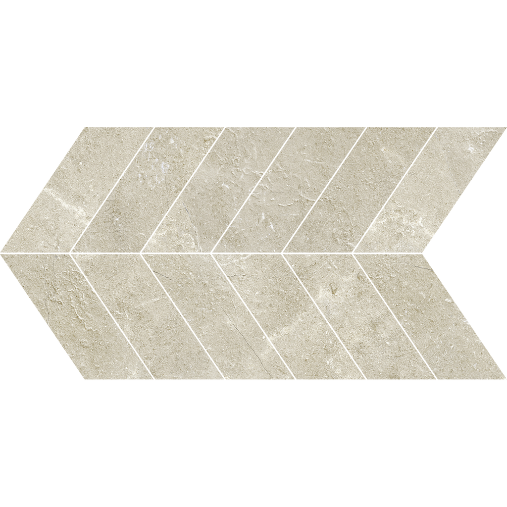 Beige Chevron Microtec Textured Mosaic