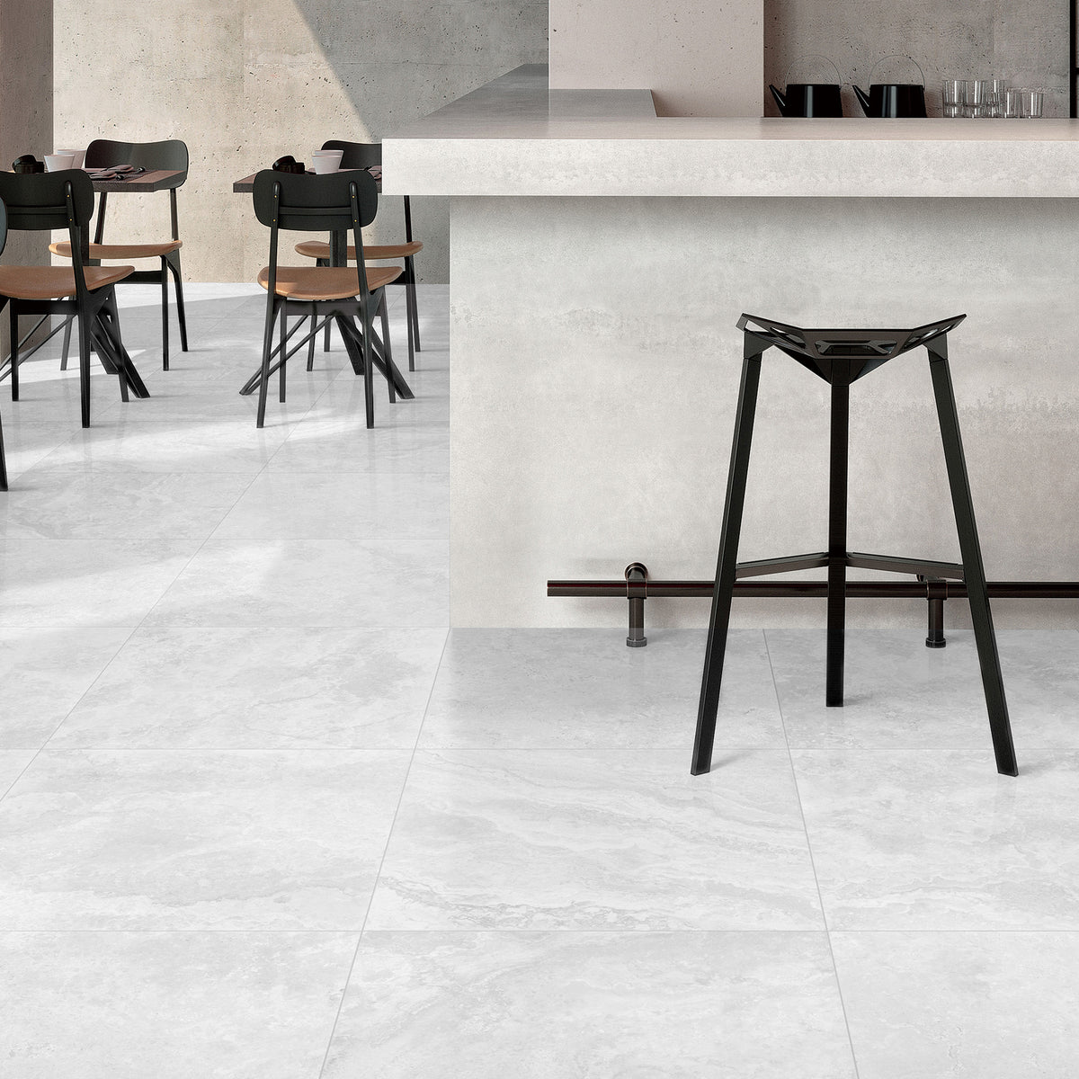 Travertine Cenere Microtec Textured Tile - lifestyle view