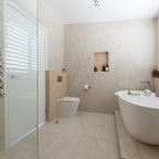 Travertine Avorio Microtec Textured Tile - lifestyle view