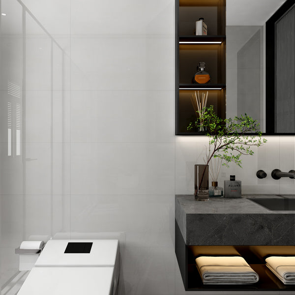 Light Grey Gloss Tile - lifestyle view