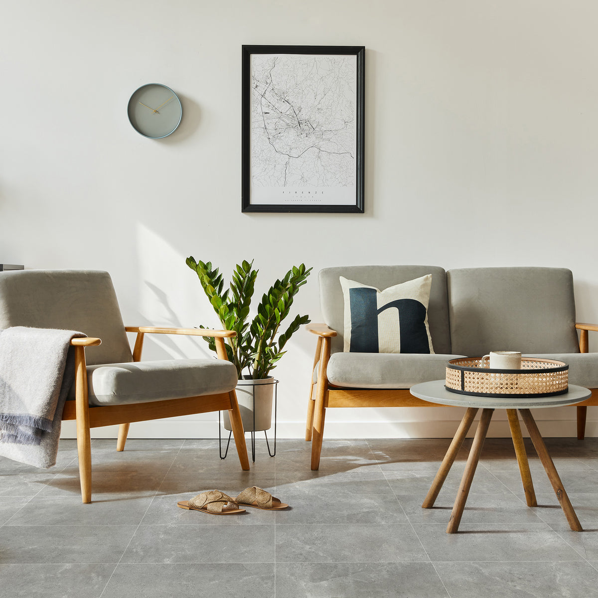 Grey Textured Tile - lifestyle view