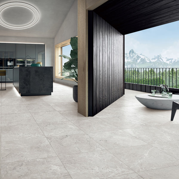 Light Grey Microtec Textured Tile - lifestyle view