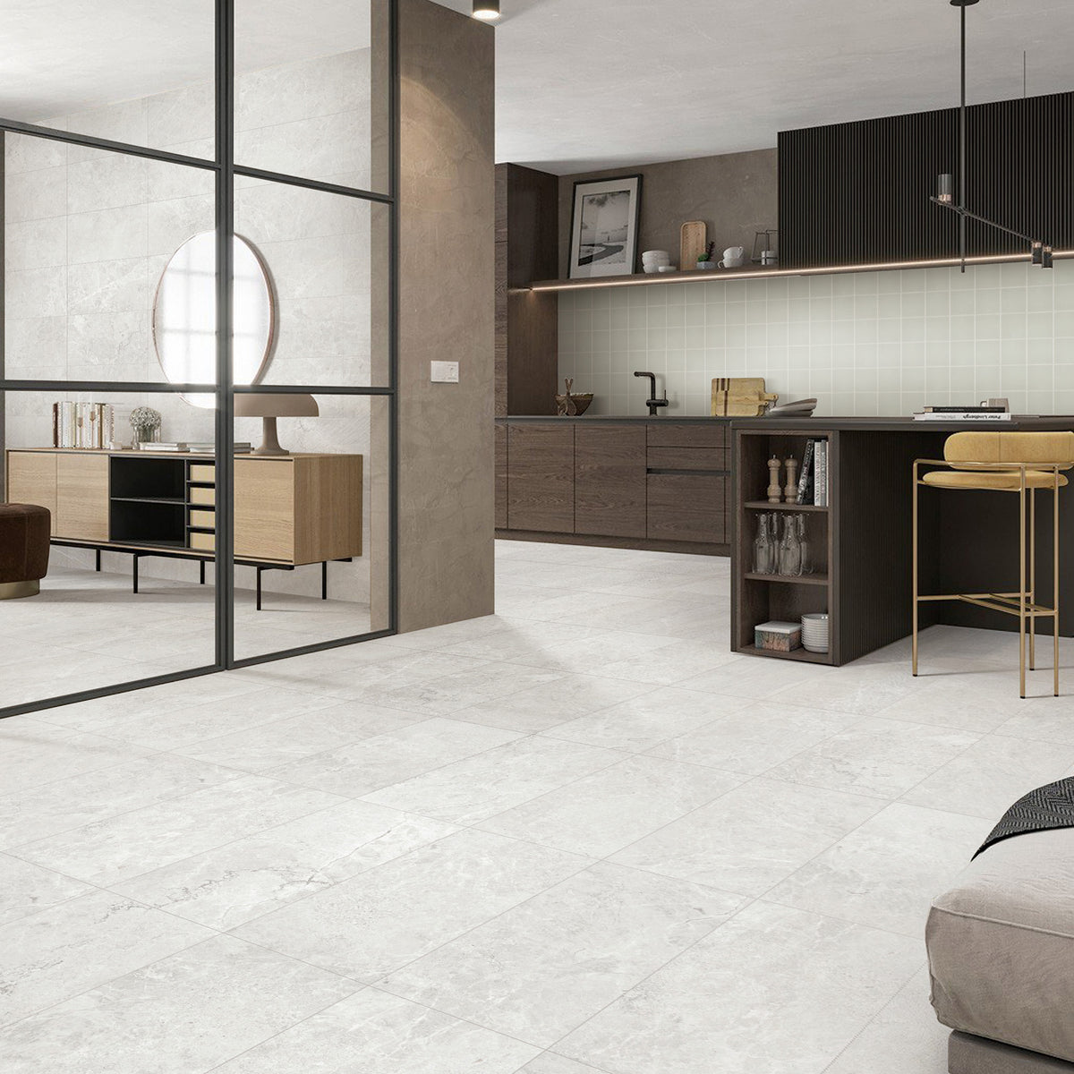 Ash Microtec Textured Tile - lifestyle view