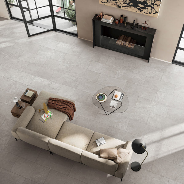 Light Grey Microtec Textured Tile - lifestyle view