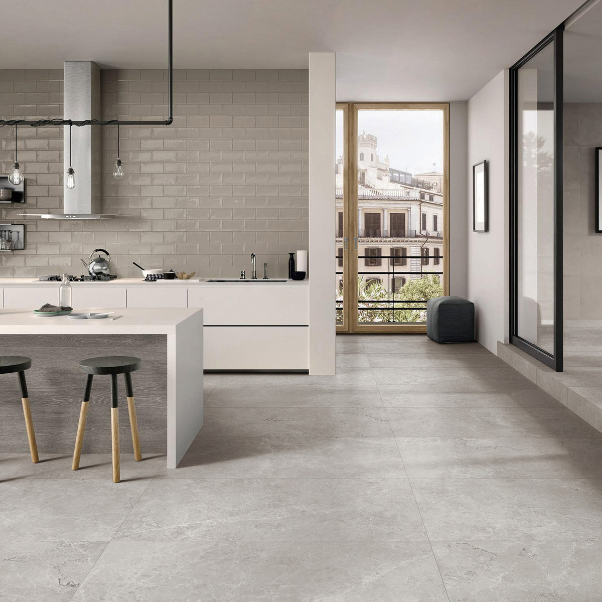 Light Grey Silk Tile - lifestyle view