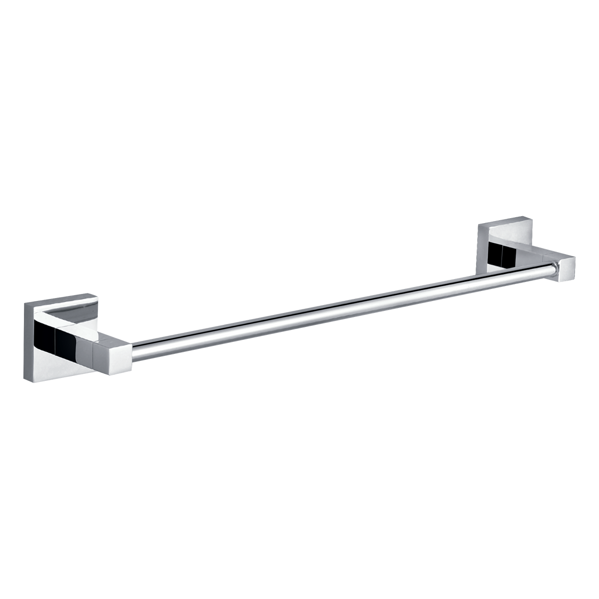 Square Single Towel Rail 750 Chrome