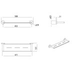 Metal Shower Shelf 544 Brushed Copper