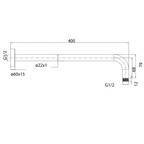 Shower Arm 400 Brushed Copper