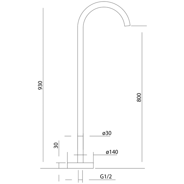 Floor Mounted Bath Outlet Brushed Copper