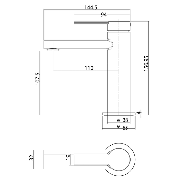 Basin Mixer Brushed Copper