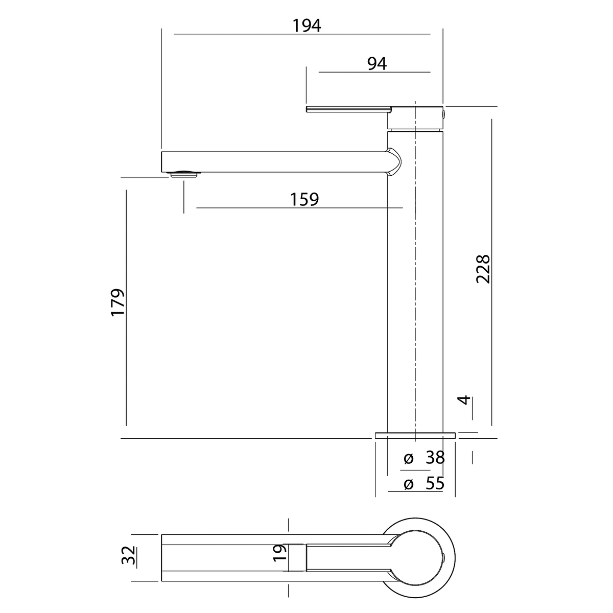 Vessel Basin Mixer Brushed Copper