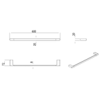 Single Towel Rail 600 Brushed Copper