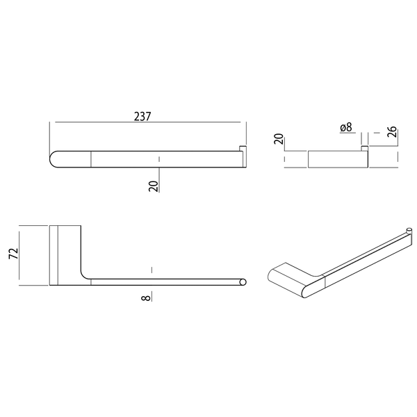 Towel Bar Brushed Copper