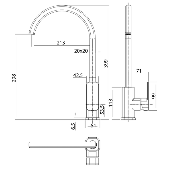 Sink Mixer 200 Brushed Copper