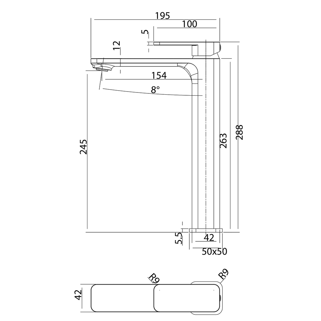 Vessel Basin Mixer Brushed Copper