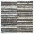 Natural Travertine Brown Embossed Honed Mosaic