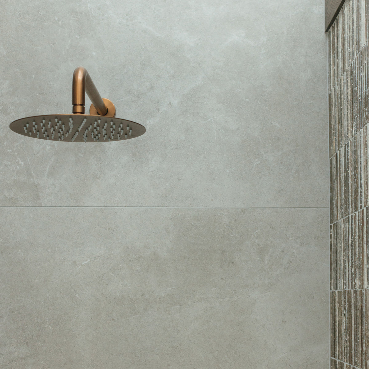 Natural Travertine Brown Embossed Honed Mosaic - lifestyle view