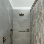 Natural Travertine Brown Embossed Honed Mosaic - lifestyle view
