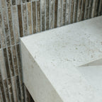 Natural Travertine Brown Embossed Honed Mosaic - lifestyle view