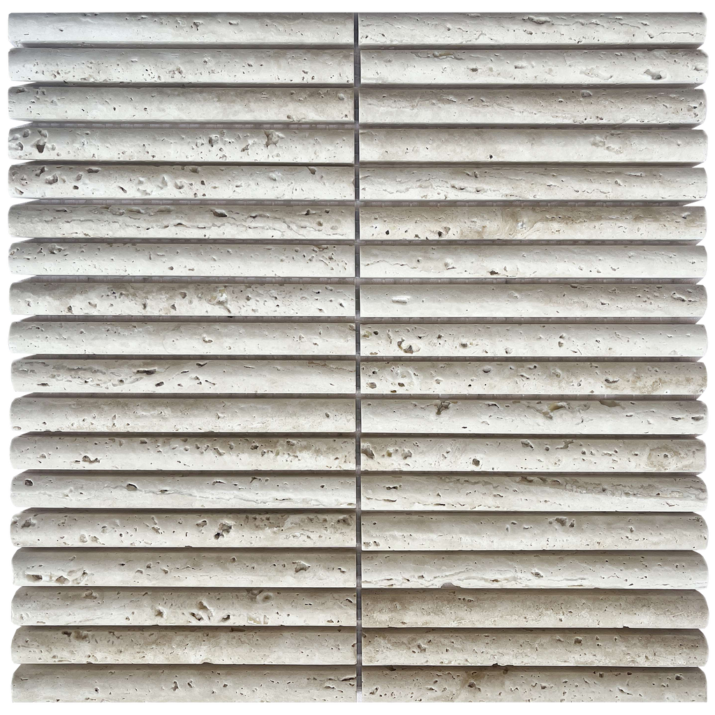 Natural Travertine Embossed Honed Mosaic