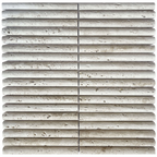 Natural Travertine Embossed Honed Mosaic