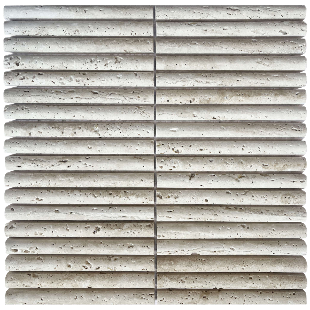 Natural Travertine Embossed Honed Mosaic