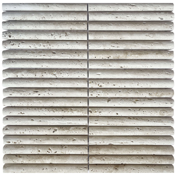 Natural Travertine Embossed Honed Mosaic