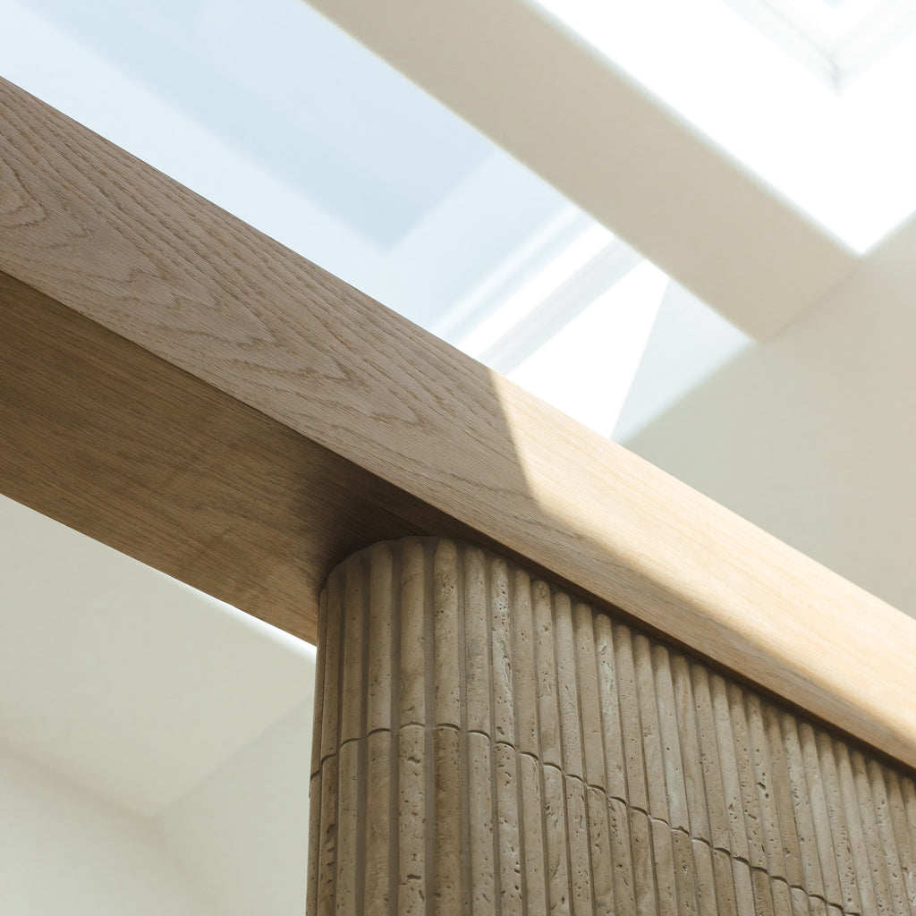 Natural Travertine Embossed Honed Mosaic - lifestyle view