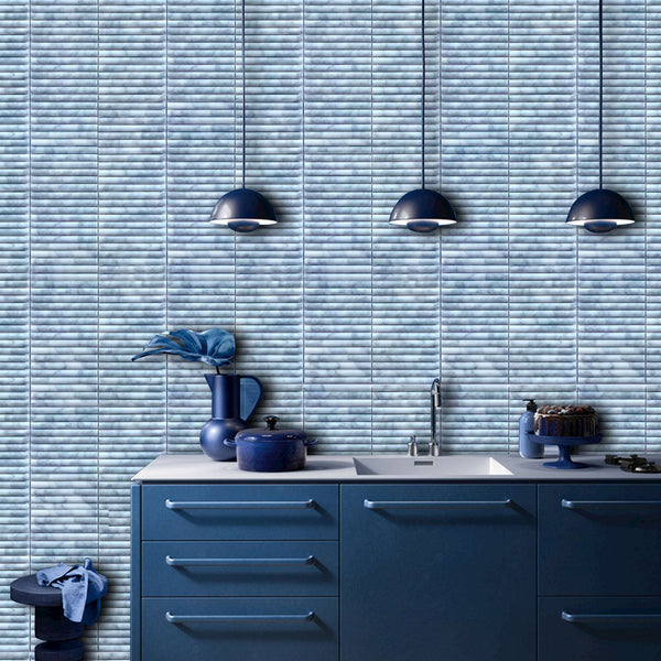 Natural Carrara White Embossed Honed Mosaic - lifestyle view