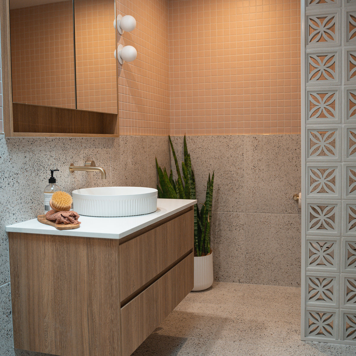 Blush Textured Mosaic - lifestyle view