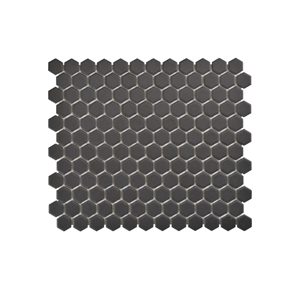 Regency Black Hexagon Textured Mosaic
