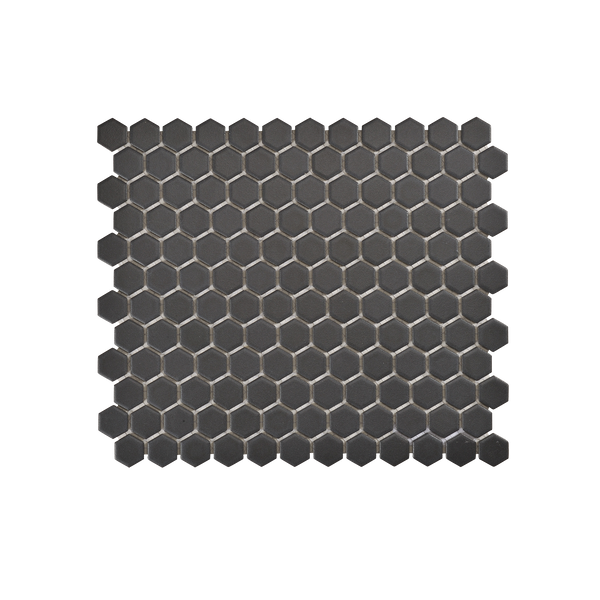 Regency Black Hexagon Textured Mosaic