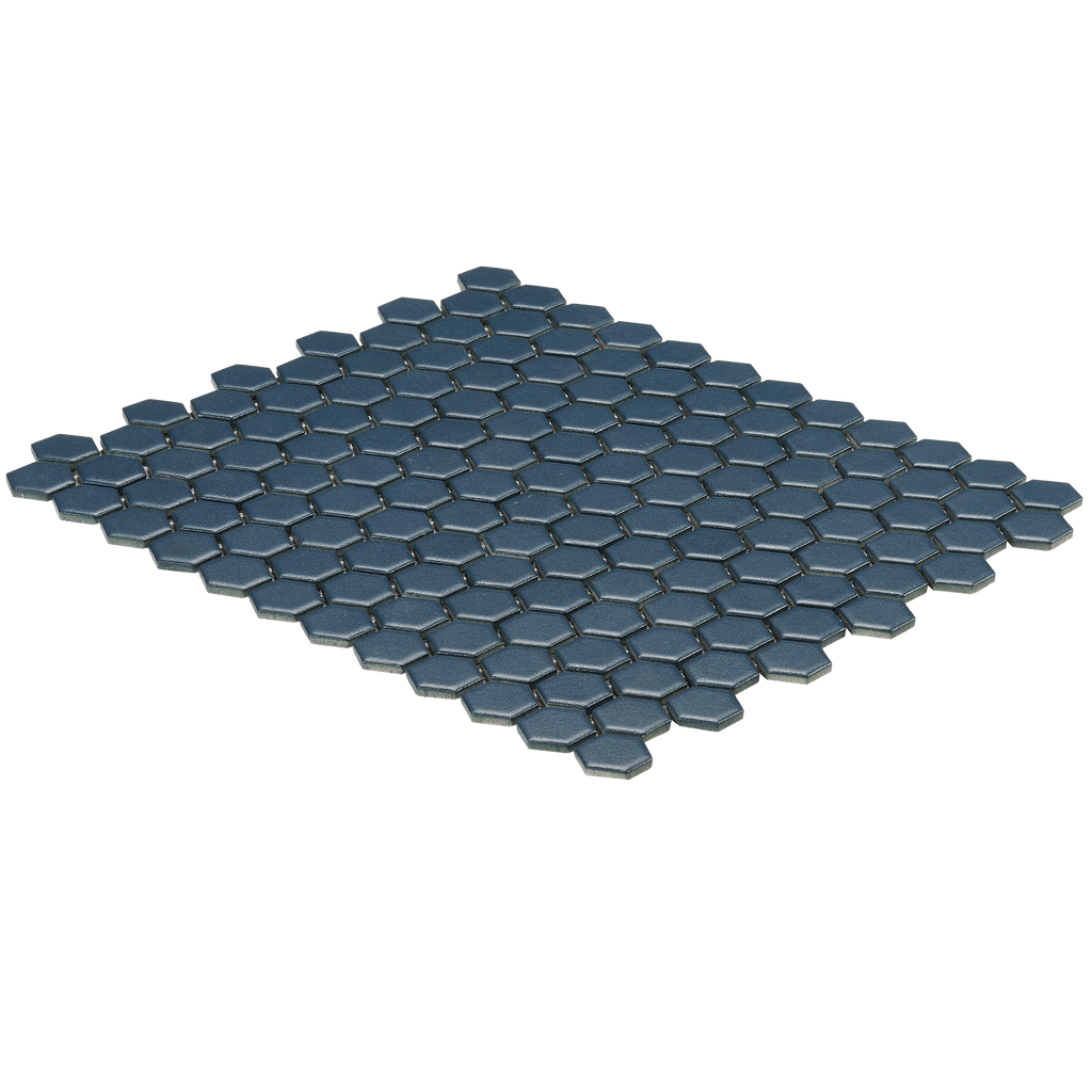 Blue Hexagon Textured Mosaic