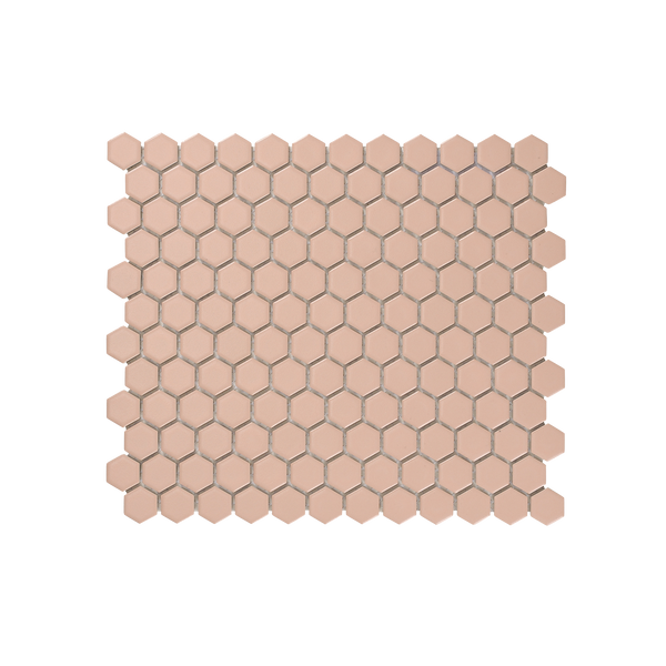 Regency Blush Hexagon Textured Mosaic