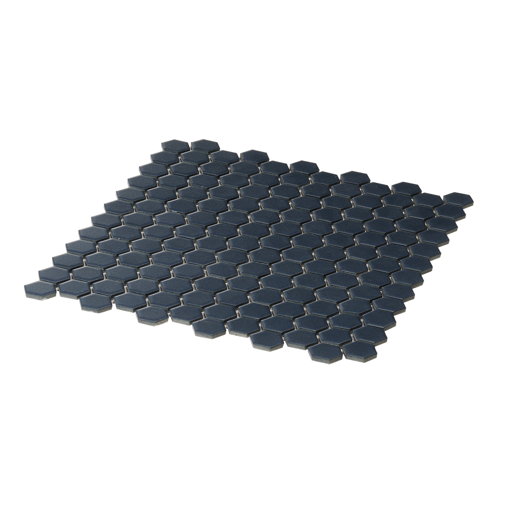 Navy Hexagon Textured Mosaic
