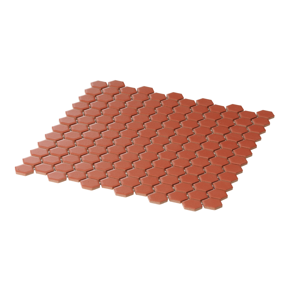 Red Hexagon Textured Mosaic