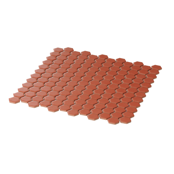 Red Hexagon Textured Mosaic