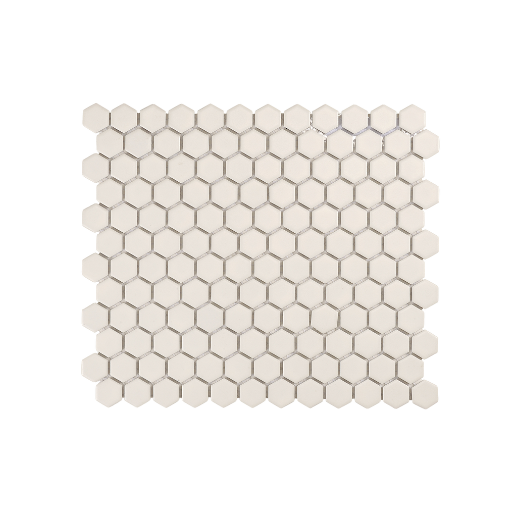 Regency White Hexagon Textured Mosaic