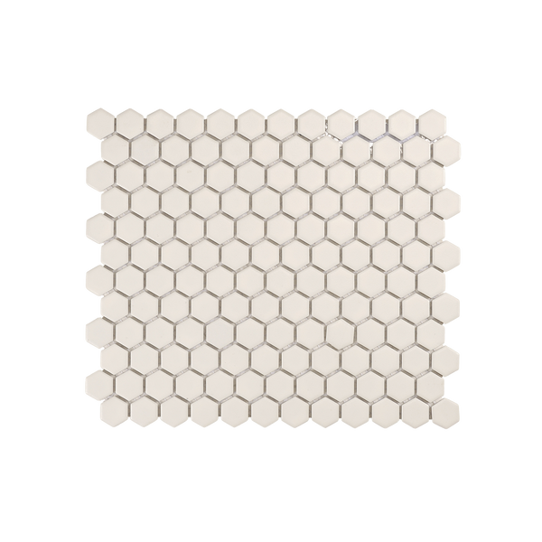 Regency White Hexagon Textured Mosaic