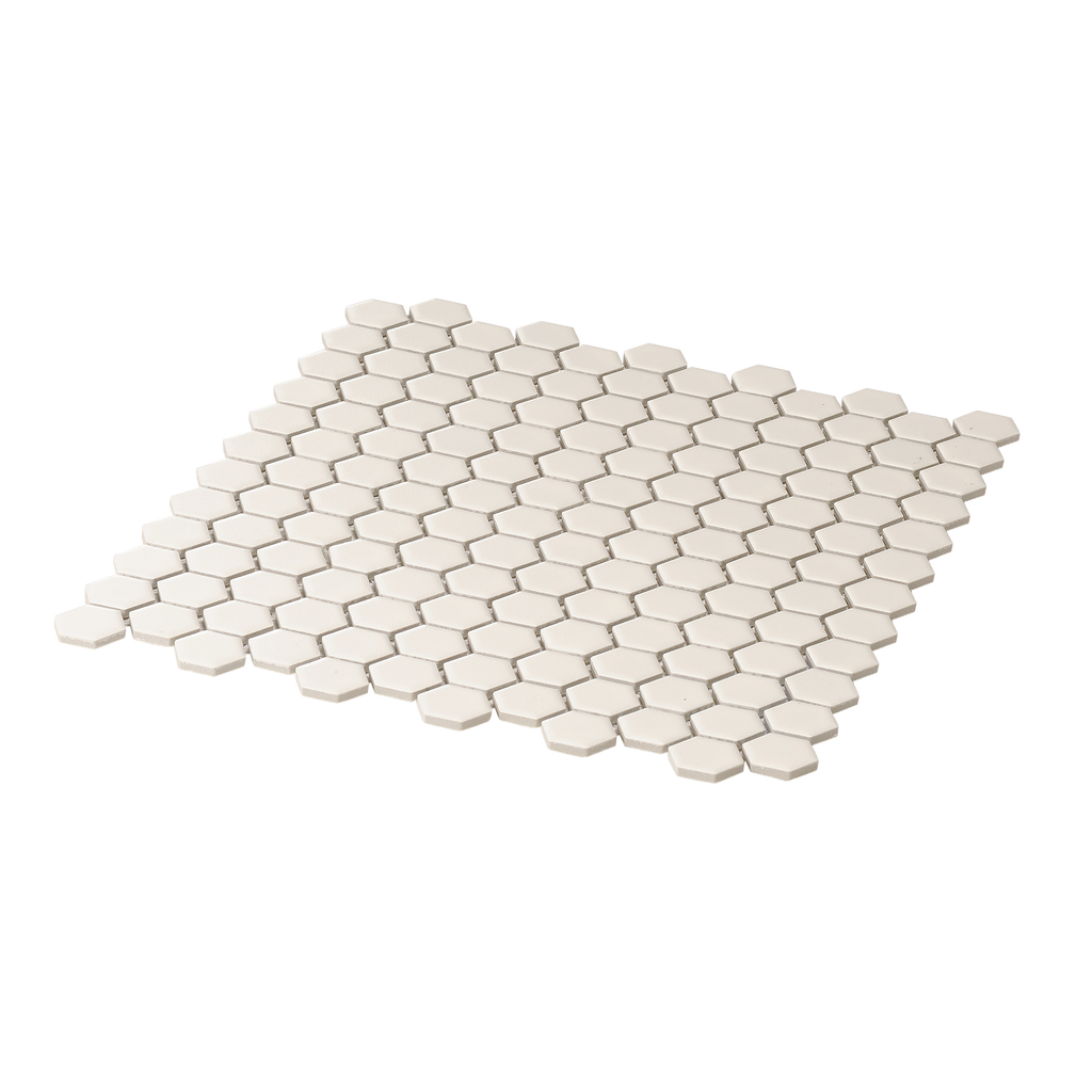 White Hexagon Textured Mosaic