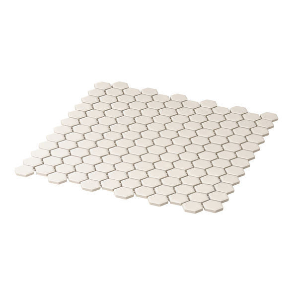 White Hexagon Textured Mosaic
