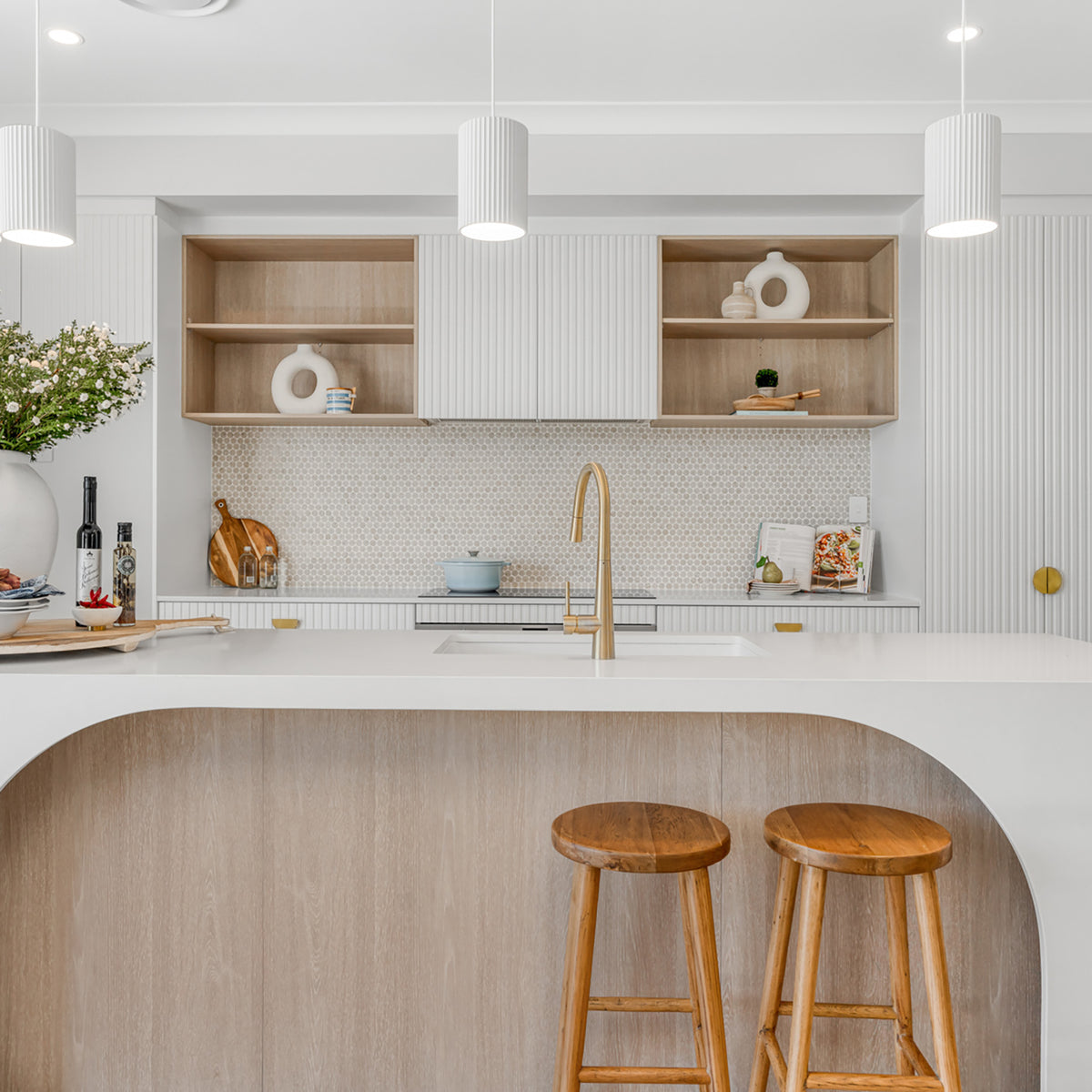 Light Grey Penny Matt Mosaic - lifestyle view