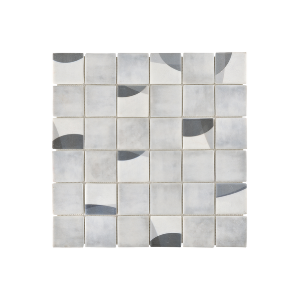Glass Light Grey Mix Matt Mosaic