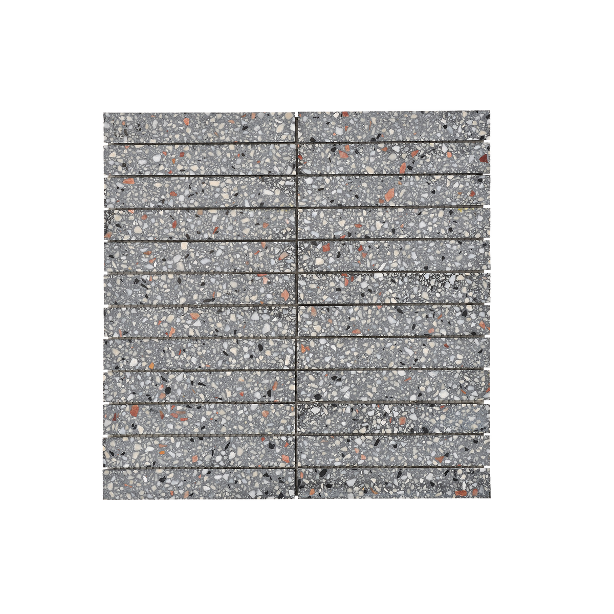 Natural Terrazzo Dark Grey Finger Honed Mosaic