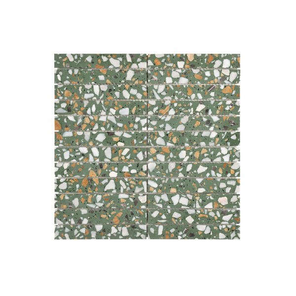 Natural Terrazzo Green Finger Honed Mosaic