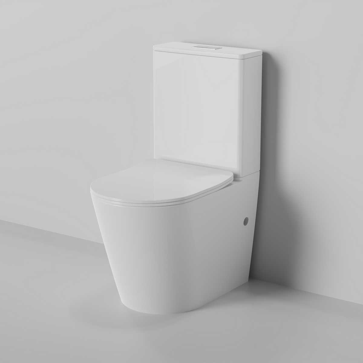 Back To Wall Extra High Rimless Tornado Toilet Suite Universal S&P Trap