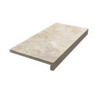 Travertine Crema Structured Textured L Coping 80mm Drop Paver (Pack of 2)