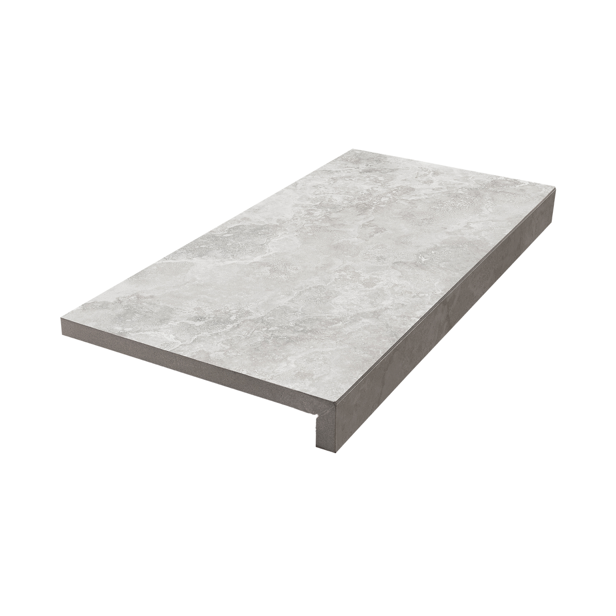 Travertine Grigio Structured Textured L Coping 50mm Drop Paver (Pack of 2)