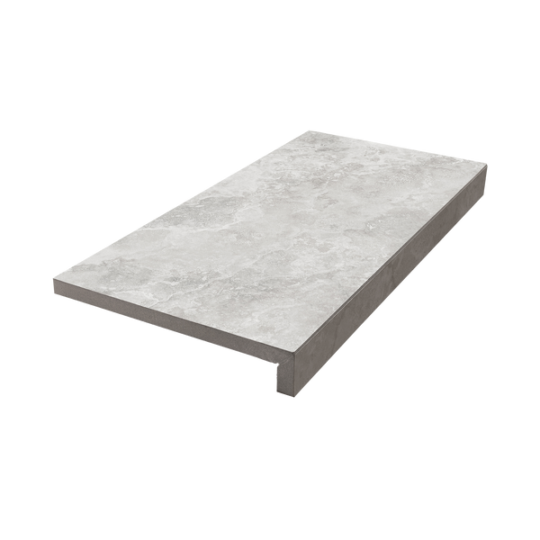 Travertine Grigio Structured Textured L Coping 50mm Drop Paver (Pack of 2)